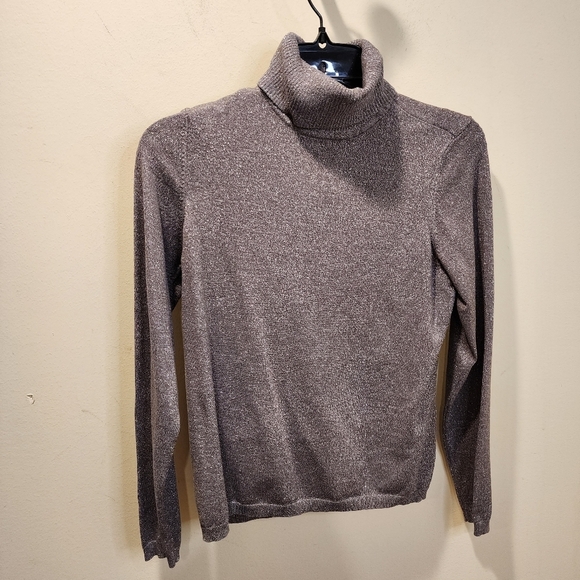 CHICO'S Gray glittered Turtleneck sweater size 0 - Picture 3 of 11